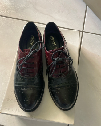 Stringate Geox donna bordeaux/nere tg. 37