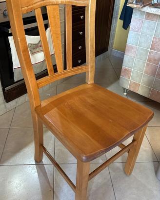 4 sedie in legno rovere Artigianali