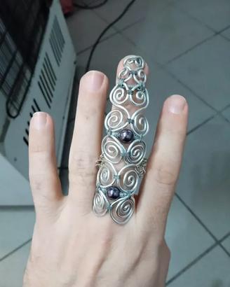 Anello Gotico Doppio Unito Con Catena in alluminio