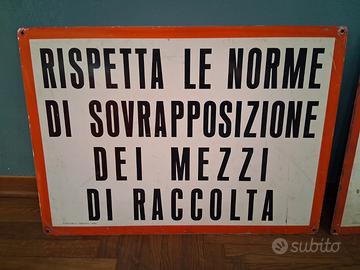 Cartello norme di sovrapposizione 