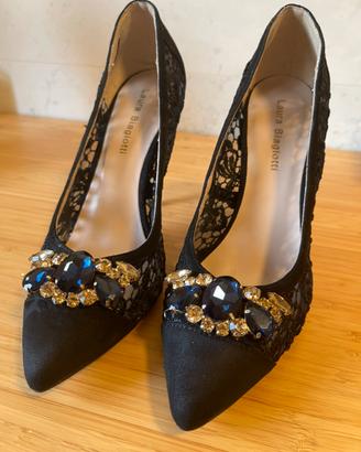 Decollete laura Biagiotti in pizzo nero