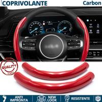 COPRIVOLANTE per KIA Effetto FIBRA CARBONIO Rosso