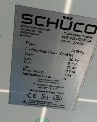 pannelli fotovoltaici  Schuco
