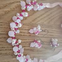 Collana, orecchini, Bracciale, anello fatti a mano