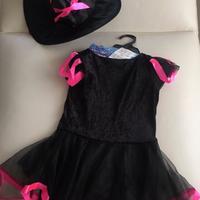 Vestito di carnevale streghetta con nastri