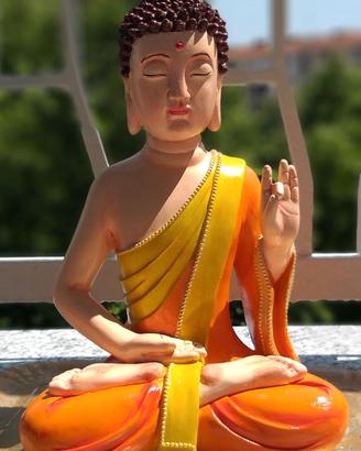 Buddha Shuni Mudra Resina Dipinta a Mano NEW