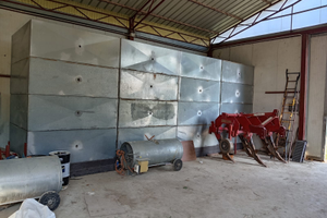 Essiccatoio con ventola e bruciatore a gasolio