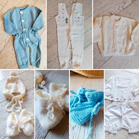 Set per neonato fatto a mano 8 pezzi