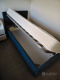 letto singolo contenitore con materasso 