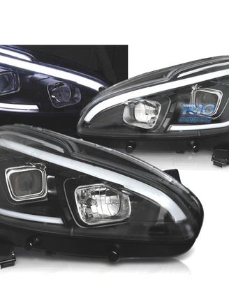 FARI PEUGEOT 208 12-15 TUBO LUCE LED NERI