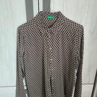 Camicia blu e beige Benetton 