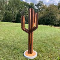 Cactus in acciaio corten - decorazione da giardino