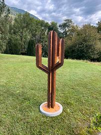 Cactus in acciaio corten - decorazione da giardino