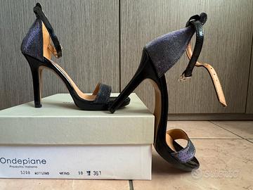 Sandali lurex tacco alto