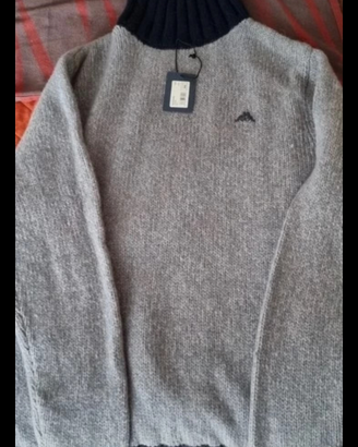 Maglione dolcevita kappa tg xxl grigio blu nuovo