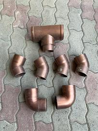 Curve gomiti per pluviali in PVC  effetto rame