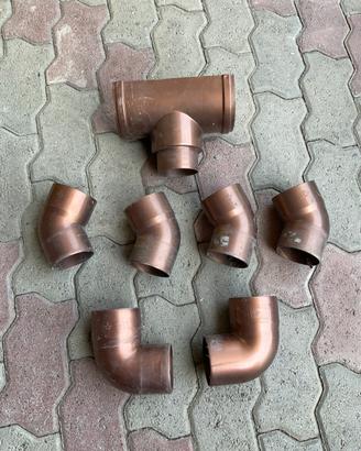 Curve gomiti per pluviali in PVC  effetto rame