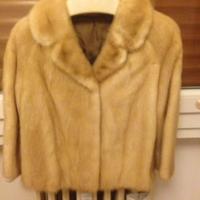 Visone bolero miele donna