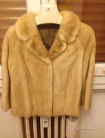 Visone bolero miele donna