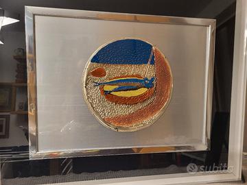 quadro Giuseppe Migneco piatto d'argento