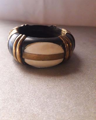 BRACCIALE RIGIDO DI LEGNO CON INSERTI