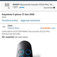 Telecomando apri portone Came