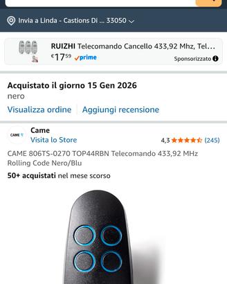 Telecomando apri portone Came