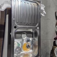 lavello in acciaio inox con sgocciolatoio 100x50