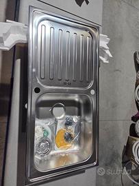 lavello in acciaio inox con sgocciolatoio 100x50