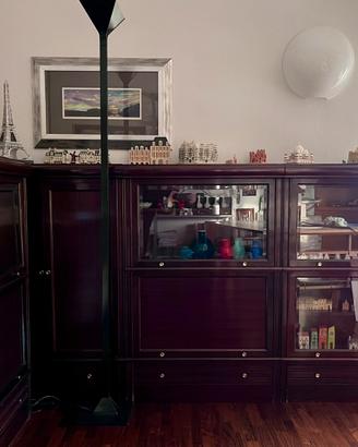 Mobili MD componibili in noce e vetro