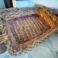 Ceste natalizie in vimini, corda e legno
