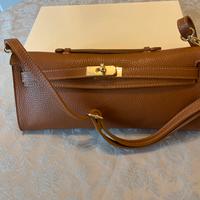 Borsa pelle baguette modello Hermes in pelle marte