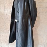 Cappotto trench pelle nero donna tg 44