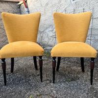 Coppia poltroncine vintage imbottite color senape
