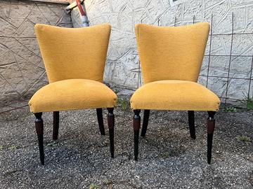 Coppia poltroncine vintage imbottite color senape