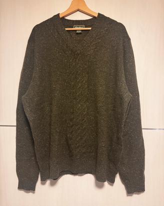 Maglione Eddie Bauer Lana d'Agnello Cammello XL
