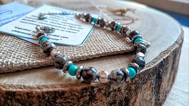 Bracciale Chakra unisex in Turchese e Ossidania