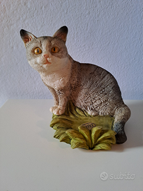 Artefice gatto statuina resina decorato a mano