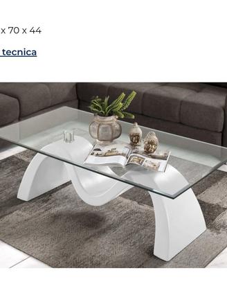 Tavolino salone bianco laccato
