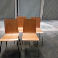 n.4 Sedie in legno e metallo ufficio 