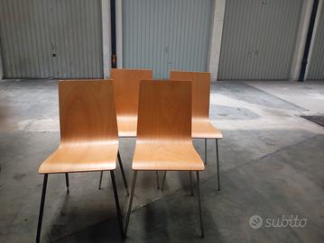 n.4 Sedie in legno e metallo ufficio 