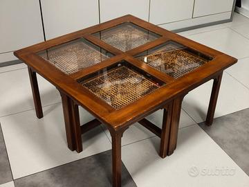 Tavolino da caffè quadrato anni '70  italiano in l