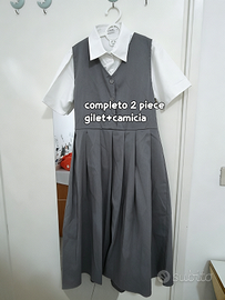 Gilet grigio+camicia bianca