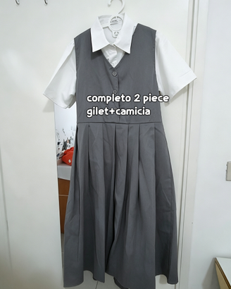 Gilet grigio+camicia bianca