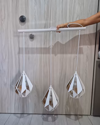 Lampada a Sospensione Tripla Stile Diamante