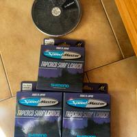 3 pacchetti di filo per pesca e piombini