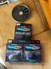 3 pacchetti di filo per pesca e piombini