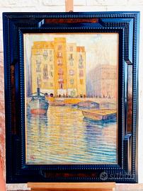 Dipinto Pippo Poli 1927 cornice antica