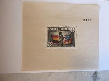 Repubblica Spagnola 1938 foglietto