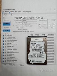 HDD Apple Toshiba 750GB 2.5” – Testato OK